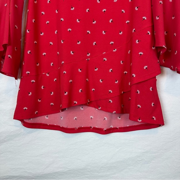 Roz and Ali Floral Blouse with Ruffle Sleeves Size XS - Picture 6 of 7